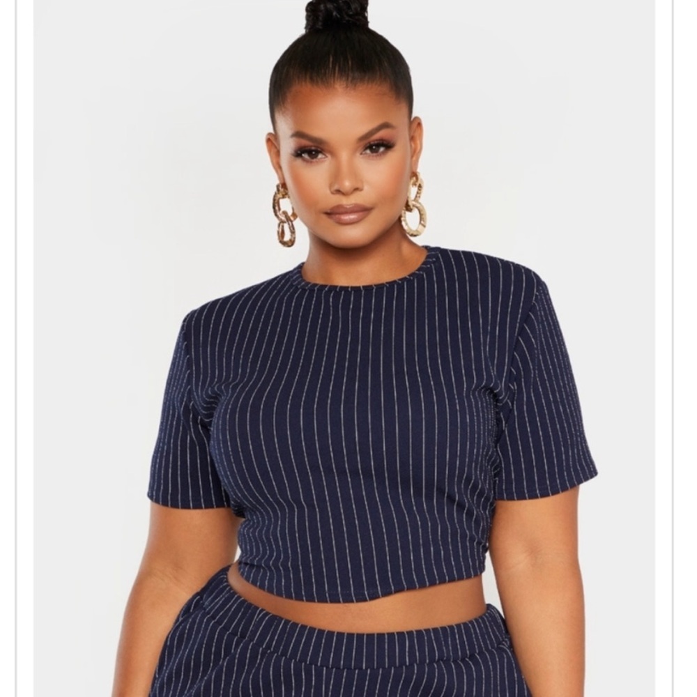 Pinstripe tee and pant set